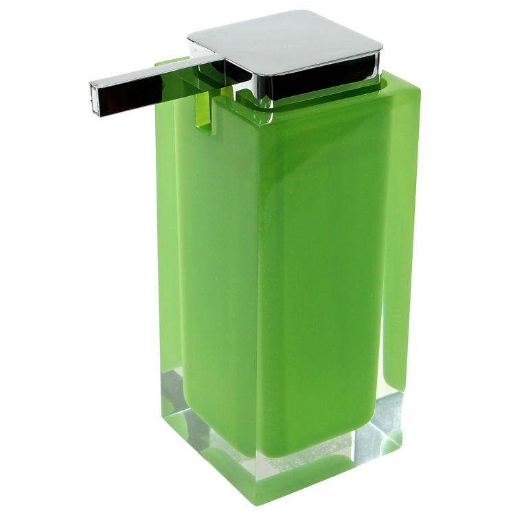 Gedy RA80-04 Soap Dispenser, Square, Acid Green, Countertop